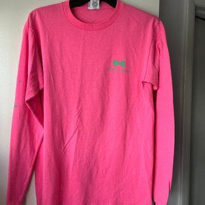 Simply Southern Long Sleeve T-shirt Turtle with Seahorses Pink Womens S